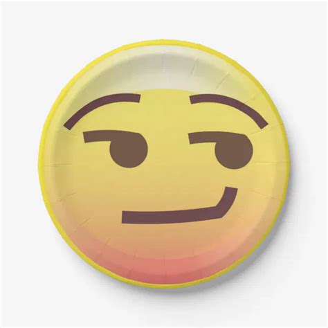 Side Glance Smug Emoji Paper Party Plate Zazzle