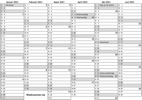 Maandelijkse en weeekly kalenders beschikbaar. Kalender voor 2021 met weeknummers en feestdagen ...
