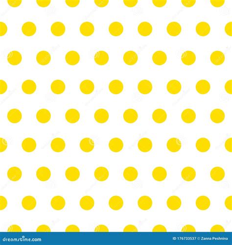Yellow Retro Polka Dot Pattern On White Background Stock Vector