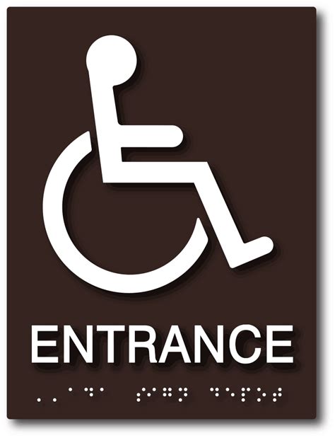Wheelchair Accessible Entrance Sign With Ada Wheelchair Symbol Ada