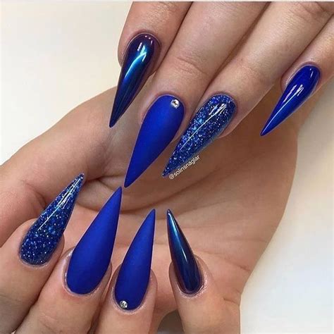 Qweennia16 Stiletto Nails Designs Blue Stiletto Nails Acrylic