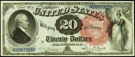 United States 1880 Twenty Dollar Legal Tender Note Alexander Hamilton