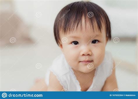 Crawling Baby Girl Indoors On The Floor Stock Photo Image Of Child