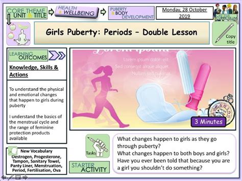 Girls Puberty Periods Handw2 By Cre8tivecurriculum Teaching Resources
