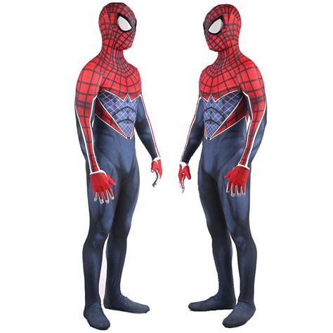 punk spider man jumpsuit cosplay zentai 3d bodysuits superhero costume halloween ebay