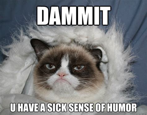 DAMMIT U HAVE A SICK SENSE OF HUMOR - Grumpy cat parka ... Get the latest funniest memes and keep 25 most funniest memes about being sick images and pictures.