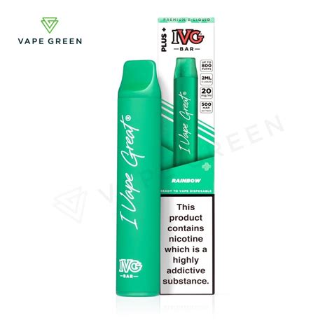 Rainbow Disposable Vape By Ivg Bar Plus Free Uk Delivery Vape Green