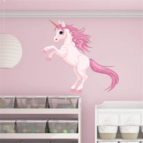 Style And Apply Pretty Pink Unicorn Wall Decal By Wall Sticker Petagadget