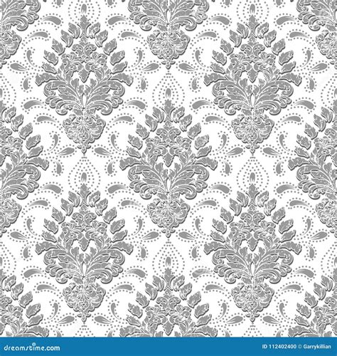 Vector Grunge Damask Seamless Pattern Background Classical Luxury Old