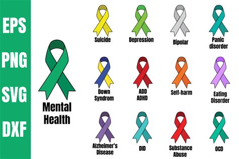 Mental Health Awareness Ribbons Gráfico Por Looksgoodonyou · Creative