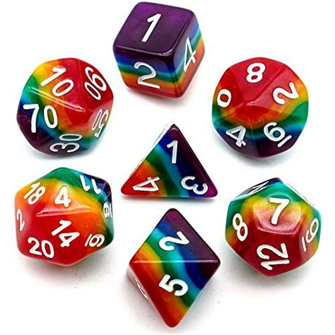 Cusdie Rainbow Dice Polyhedral Dnd Dice Sets For Dungeons And Dragons
