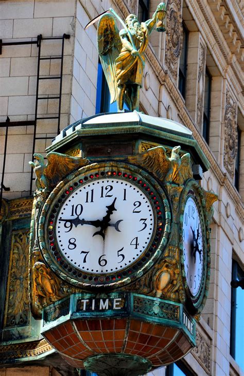 Father Time Clock In Chicago Illinois Encircle Photos