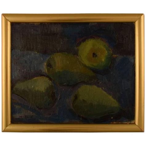 Modernist Still Life With Pears Mid 20th Century Oil On Canvas At 1stdibs