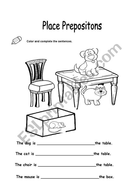 Prepositions Of Place Online Worksheet And Pdf
