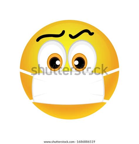 Emoticon Medical Mask Over Mouth Vector Stock Vector Royalty Free