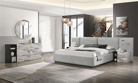 Nova Domus Maranello Modern Grey Bed Set Bedroom Sets Bedroom