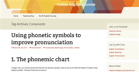Esl Librarian Good Pronunciation Symbol Chart With Audio And Animation