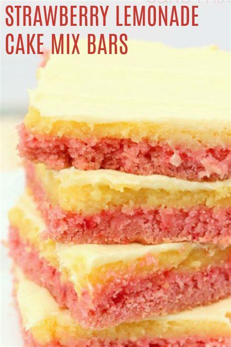 Strawberry Lemonade Cake Mix Bars Recipe Six Sisters Stuff