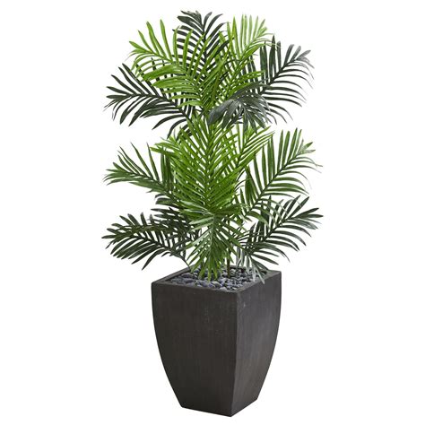 Paradise Palm Artificial Tree In Black Planter Nearly Natural