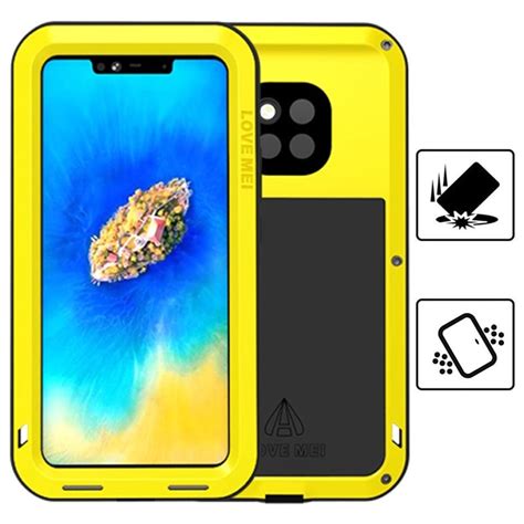 Love Mei Powerful Huawei Mate 20 Pro Hybrid Case Yellow