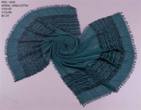 Thread Work Crinkle Cotton Hijab Size 70x180 Cm At Rs 135piece In Mumbai