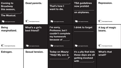 Best played every 25 to 35 days. Letter of Complaint: Cards Against Humanity - The New York Times