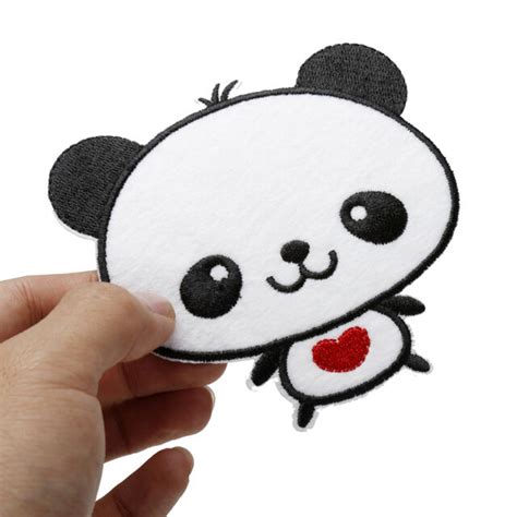 6 Sweet Pandas Embroidery Cloth Iron On Patch Sew Motif Applique Kawaii