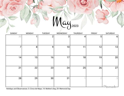 Free Printable Calendar May 2023 Get Calendar 2023 Update