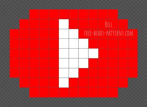 Youtube Logo Free Iron Beads Nabbi Beads Design 13x9 Minecraft Pixel