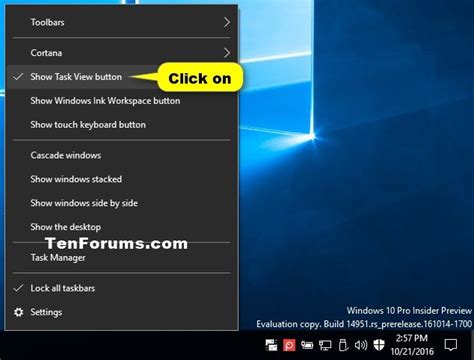 Hide Or Show Task View Button On Taskbar In Windows 10 Tutorials