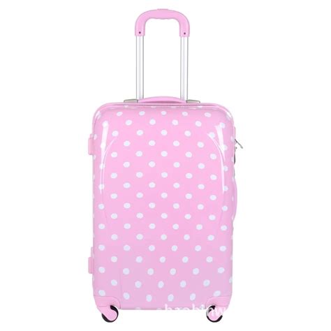 Cute Pink Polka Dot Girls Travel Suitcasegirls Wheeled Custom Trolley