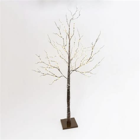 Gerson 8267 Inch Tall Brown Wrapped Snowy Tree With Led Lighting