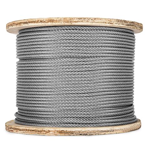 T 304 Grade 7 X 19 Stainless Steel Cable Wire Rope 316 500ft Spool