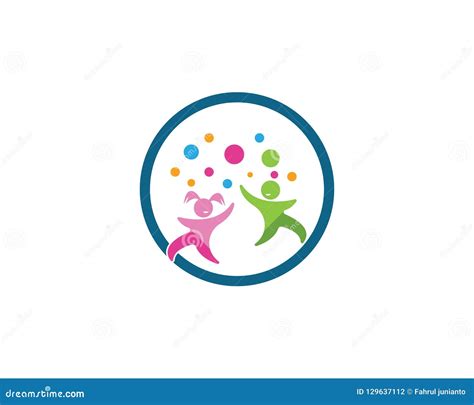 Happy Kids Logo Vector Illustration Stock Vector Illustration Of