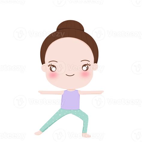 Yoga Girl Cute Cartoon 24304551 Png