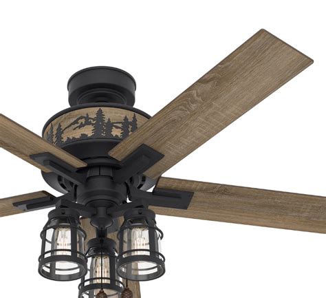 Log Cabin Ceiling Fan With Pinecone Inverted Light Shelly Lighting