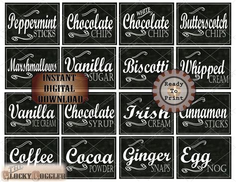 Free Printable Hot Chocolate Bar Labels Printable Word Searches