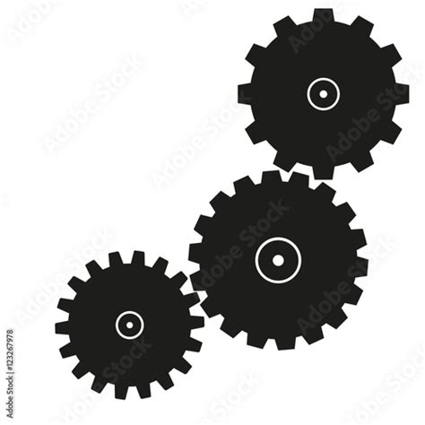 Gear Black Set1 Flat Vector Illustration Stock Image And Royalty Free