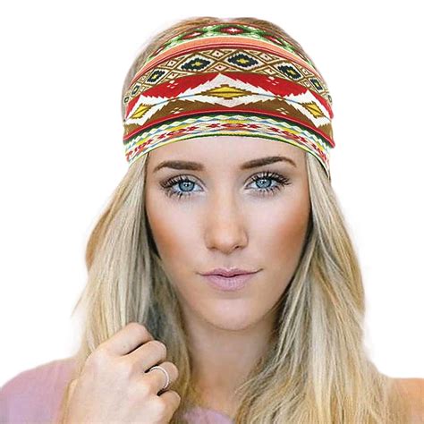 Buy Bohemia Cotton Headband Boho Turban Headbands For Women Girls Flower Wide