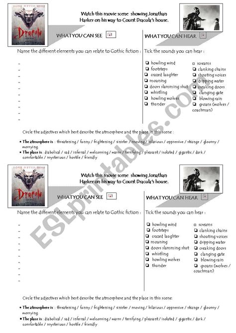 DRACULA ESL Worksheet By Emmawoodhouse