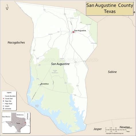 San Augustine County Map Texas Where Is Located Cities Population