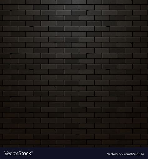 Black Brick Wall Background Dark Texture Vector Image