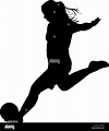 soccer women silhouette. girl player Stock Vector Image & Art - Alamy
