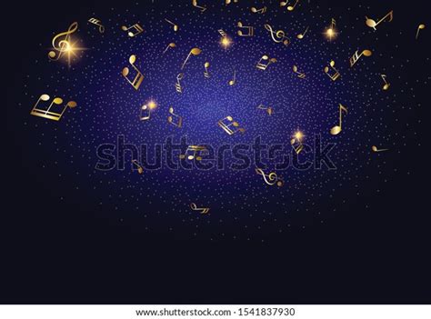 Abstract Background Golden Music Notes Design Stock Vector Royalty