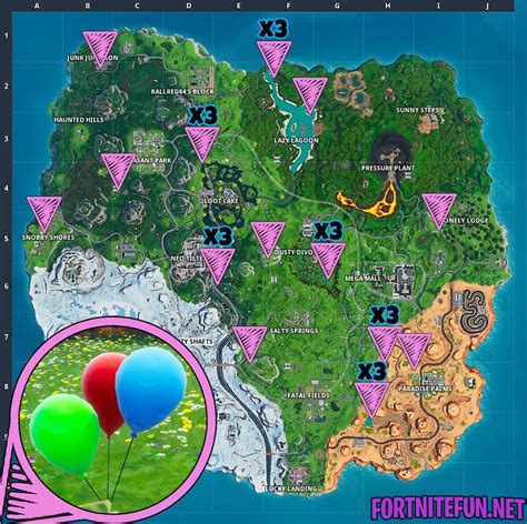 Pop Party Balloon Decoration Locations 14 Days Of Summer Fortnite