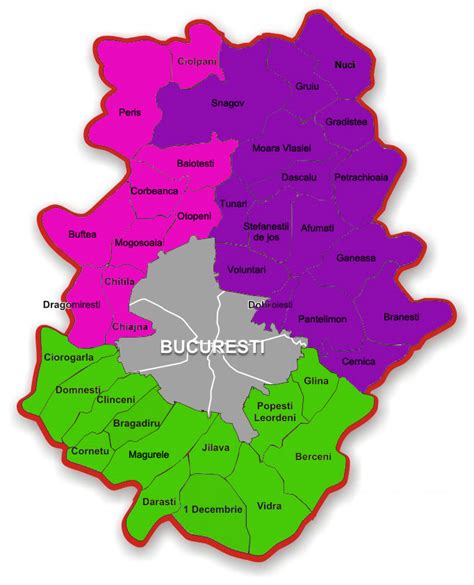 Harta Ilfov Bucuresti