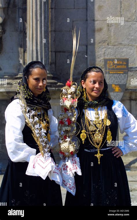 Girls With Traditional Dress Minho Portugal Stock Photo 8033989 Alamy