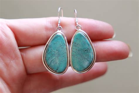 ARIZONA TURQUOISE EARRINGS Rare Blue Turquoise 925 Sterling Silver