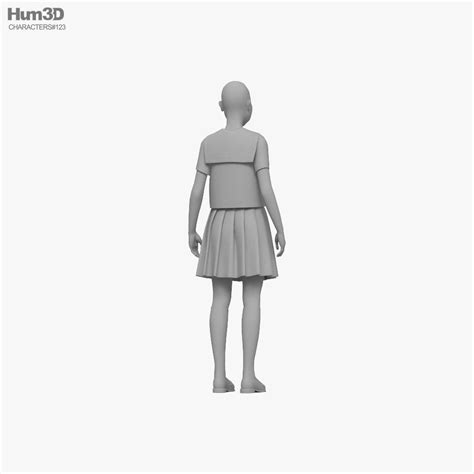 Japanese Schoolgirl 3d Model Characters On Hum3d