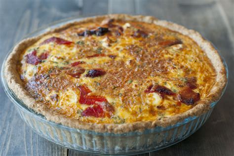 Daily Made Wholemeal Pastry Quiche With Red Peppers And Goats Cheese